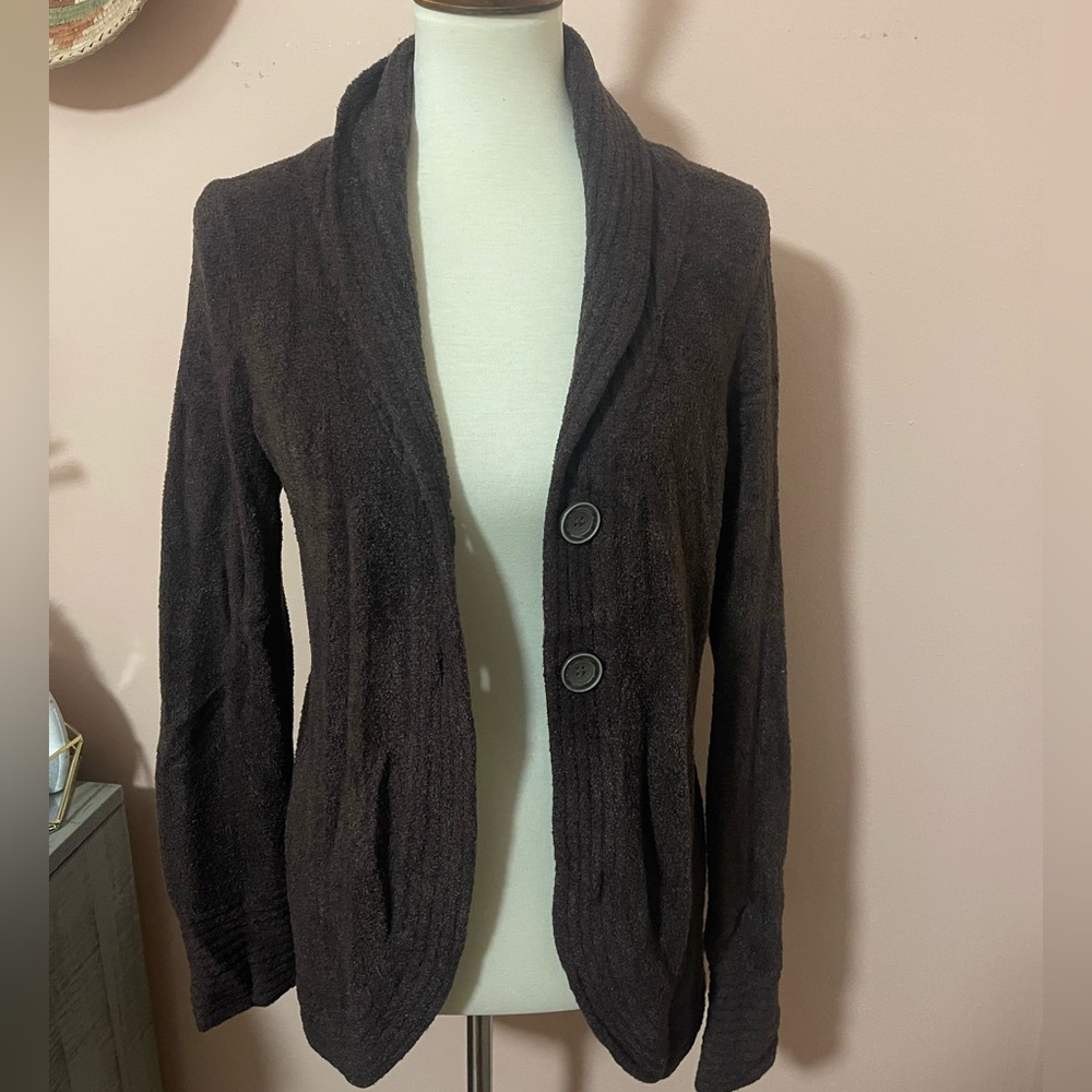 Exofficio Dark Brown Knit 2 Button Cardigan Sz XS